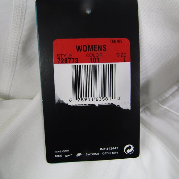 Nike Dri Fit NWT Large White Tennis Skort Skirt Athletic Sports - Picture 2 of 7